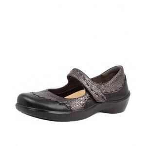 NEW ZIERA women's gummibear w mary jane shoes in black antique pewter leather